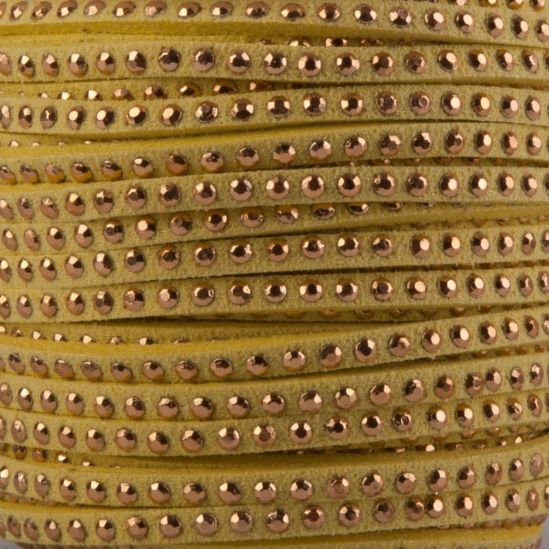 Semišová šňůrka, vybíjená zlatá, žltá1 m