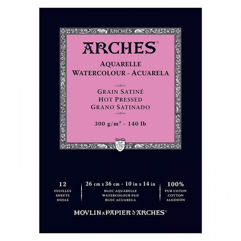 Skicař Arches na akvarel HP, 26 x 36 cm, 300 g, 12 listů