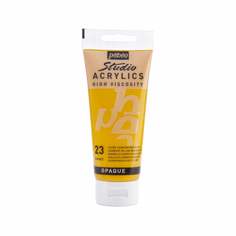 Studio Acrylics 100 ml, 23 Medium cadmium yellow