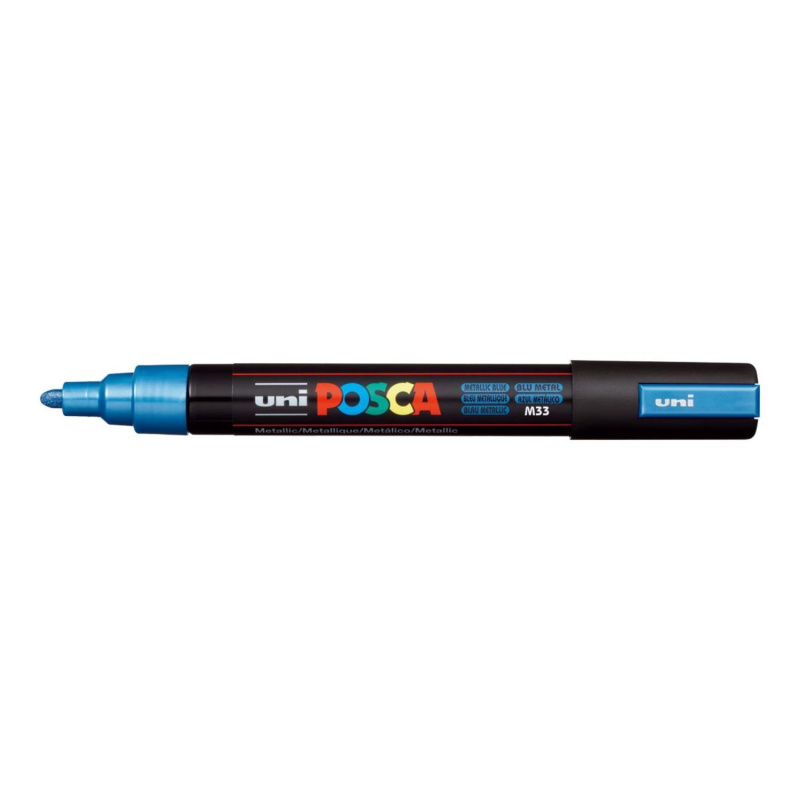 Popisovač Uni Posca PC-5M, 2,5 mm, metalický modrý