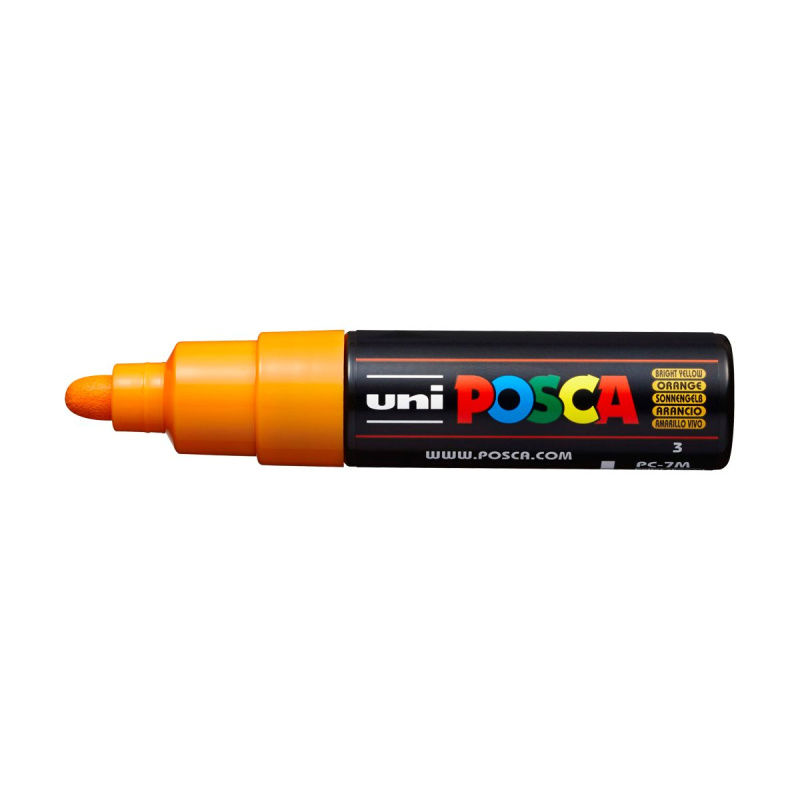 Popisovač Uni Posca PC-7M, 4,5-5,5 mm, jasně žlutý 