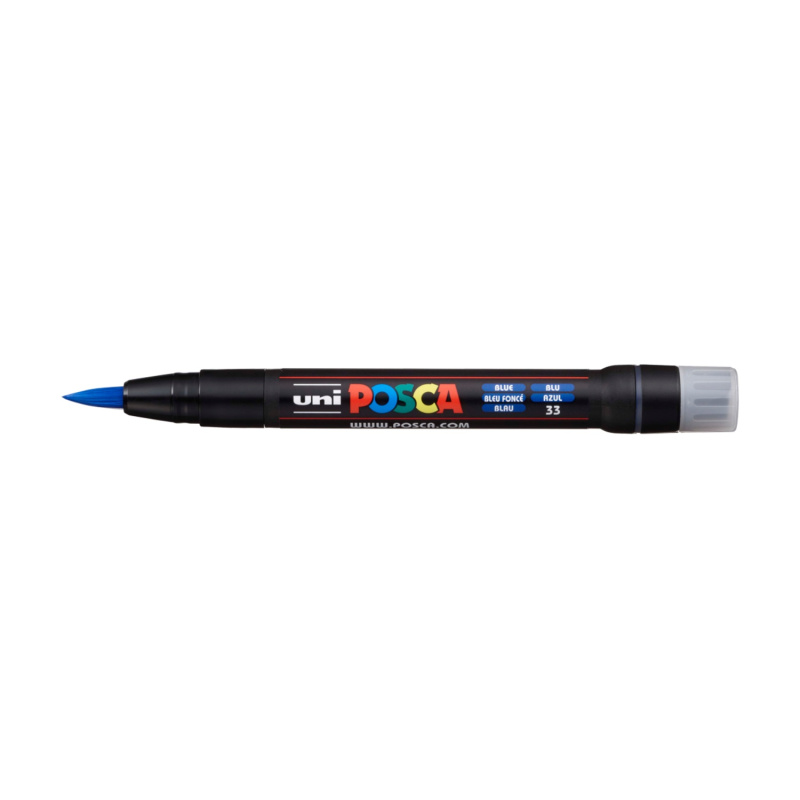 Popisovač UNI POSCA se štětečkovým hrotem, modrý
