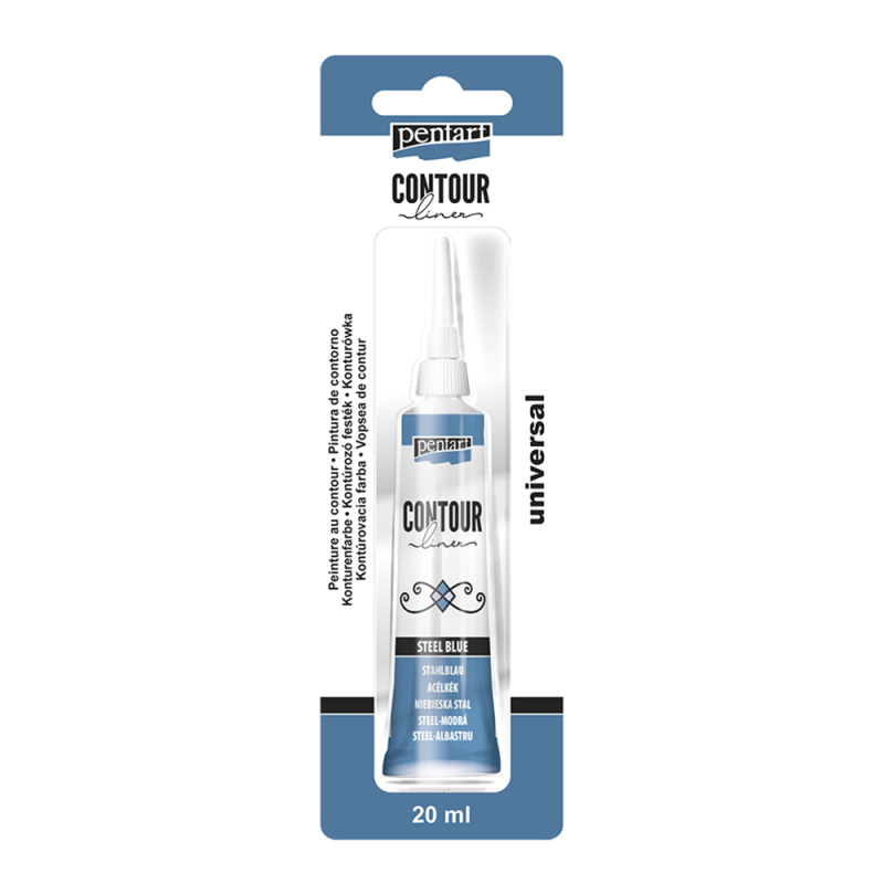 Univerzální konturovací barva 20 ml metalická ocelová