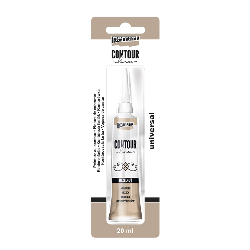 Univerzální konturovací barva 20 ml třpytky, lískový oříšek