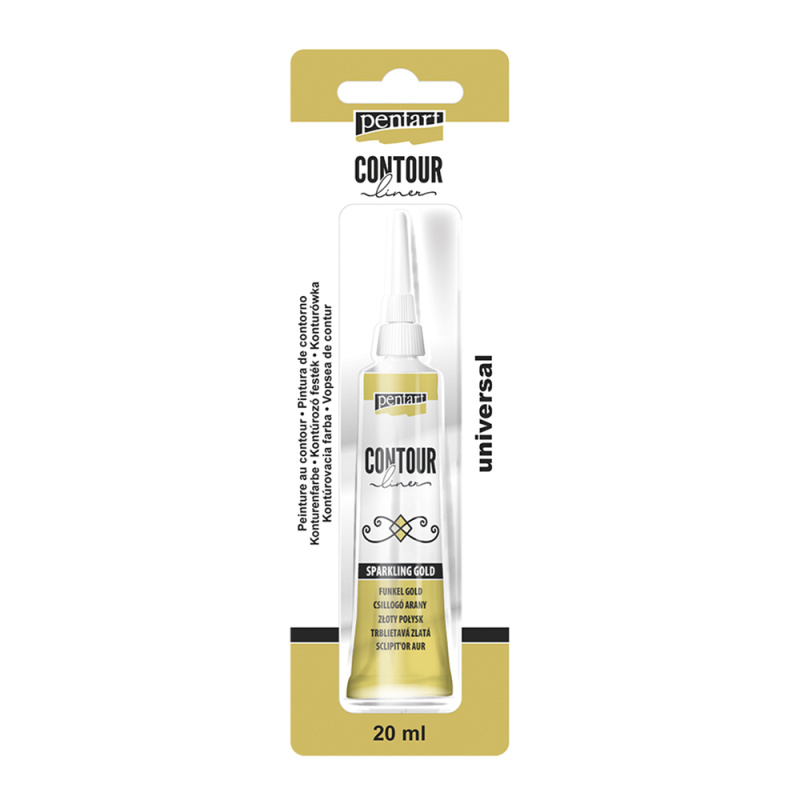 Univerzální konturovací barva 20 ml třpytivá zlatá