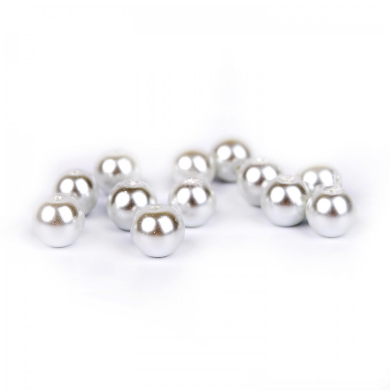 Voskované perly 10 mm bílá 10 ks