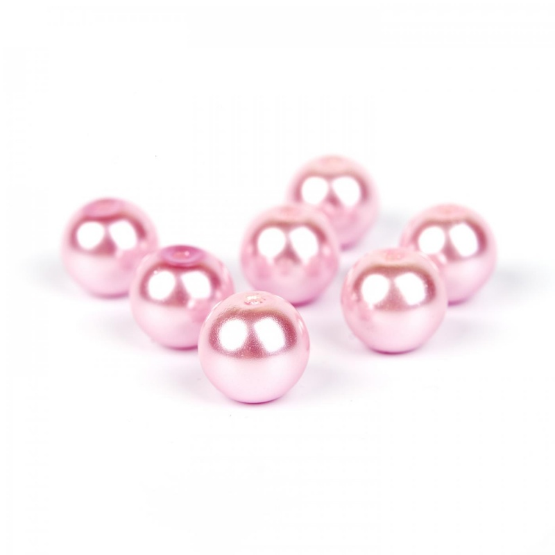Voskované perly 10 mm světlá růžová 100 ks