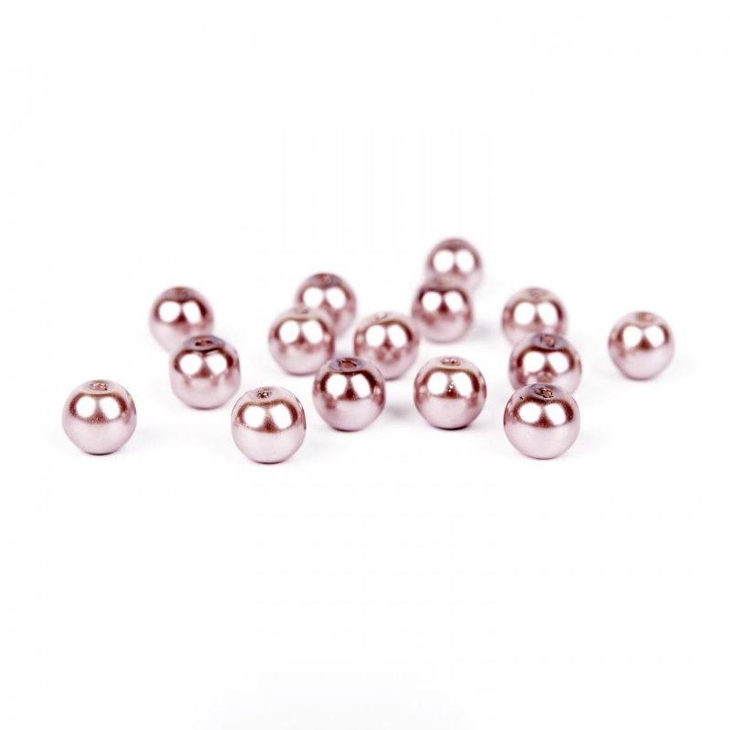 Voskované perle 6 mm růžovohnědá 300 ks