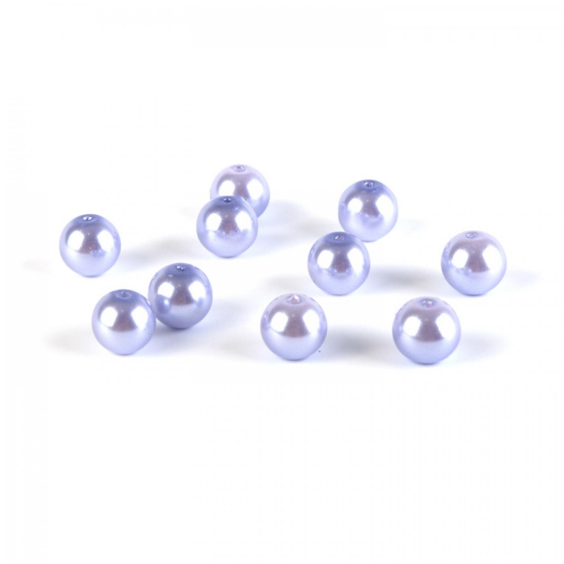Voskované perly 6 mm světlá fialová 30 ks