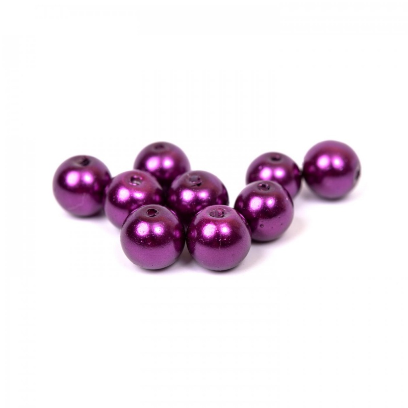 Voskované perly 8 mm sytá fialová 100 ks