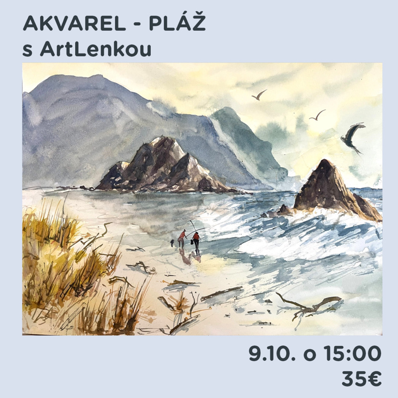 Workshop, Pláž - akvarel, 9. října 2025 - 15:00 hod