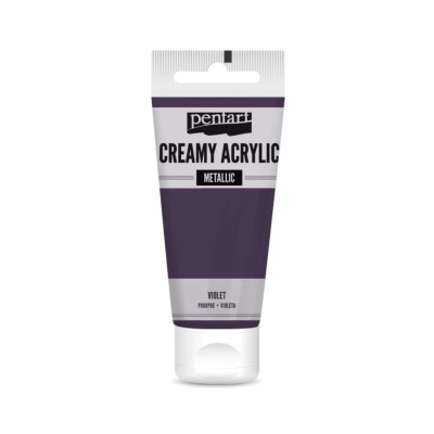 Akrylová barva krémová, metalická, fialová, 60 ml 