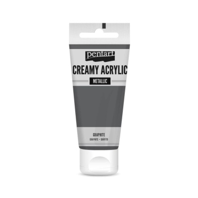 Akrylová barva krémová, metalická, grafitová, 60 ml