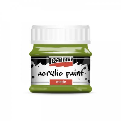 Akrylová barva matná 50 ml, olivová zelená