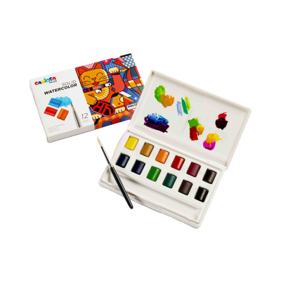 Akvarelové barvy Solid CARIOCA plus, kufřík, 12 ks