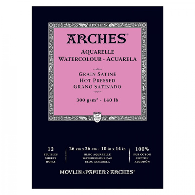 Arches skicák na akvarel HP, 26 x 36 cm, 300 g, 12 listů