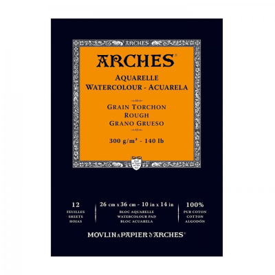 Arches skicák na akvarel, rough, 26 x 36 cm, 300 g, 12 listů