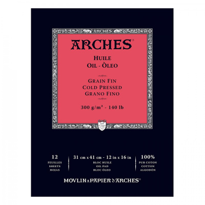 Arches skicák na olej, 31 x 41 cm, 300 g, 12 listů