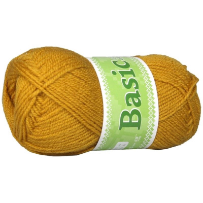 Basic, akrylová příze, 50 g, cca 150 m, 1115 hořčicová