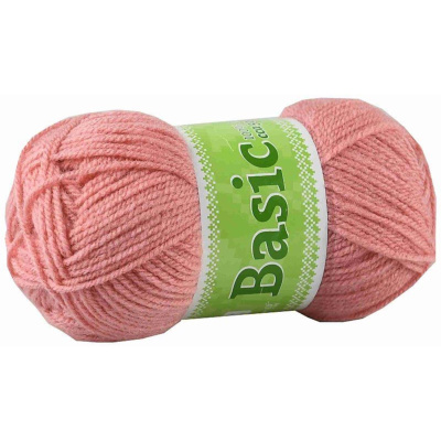 Basic, akrylová příze, 50 g, cca 150 m, 1121 lososová 