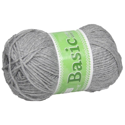 Basic, akrylová příze, 50 g, cca 150 m, 907 šedá 