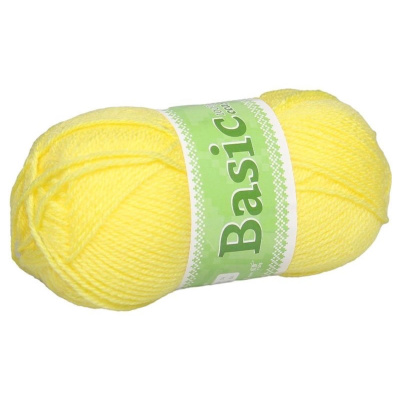 Basic, akrylová příze, 50 g, cca 150 m, 928 světle žlutá 