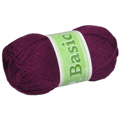 Basic, akrylová příze, 50 g, cca 150 m, 952 vínověrůžová