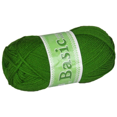 Basic, akrylová příze, 50 g, cca 150 m, 968 tučně zelená