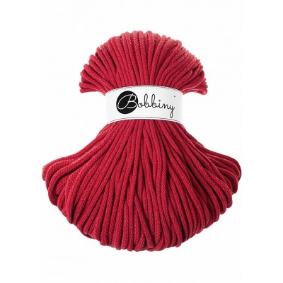Bobbiny, Macramé pletená šňůra, 5 mm, 100 m, Classic Red