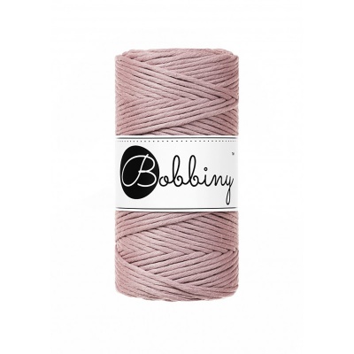 Bobbiny, Macramé točená šňůra, 3 mm, 100 m, Mauve