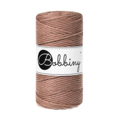 Bobbiny, kroucená šňůra Macramé, 3 mm, 100 m, Mocha Mousse 