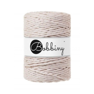 Bobbiny, kroucená šňůra Macramé, 5 mm, 100 m, nude barva