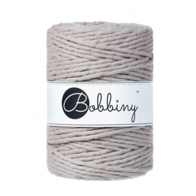 Bobbiny, kroucená šňůra Macramé, 5 mm, 100 m, Pearl