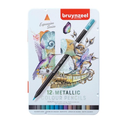 Bruynzeel, Pastelky barevné expression metallic, sada 12 ks
