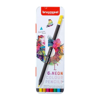 Bruynzeel, Pastelky barevné neonové, sada 6 ks