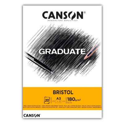 CANSON Skicák Graduate Bristol, A3, 180 g, 20 listů 