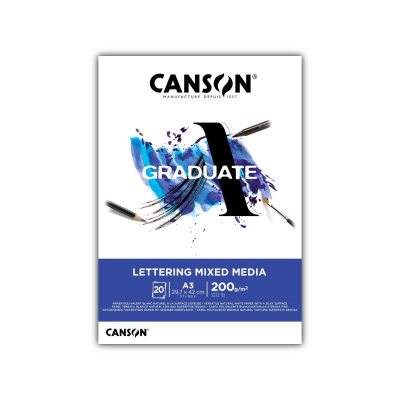 CANSON Skicák Graduate Lettering Mix Media, A3, 200 g, 20 listů 