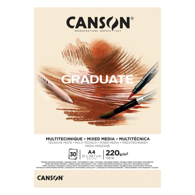CANSON Skicák Graduate Mixed Media natural A4, 220 g, 30 listů 