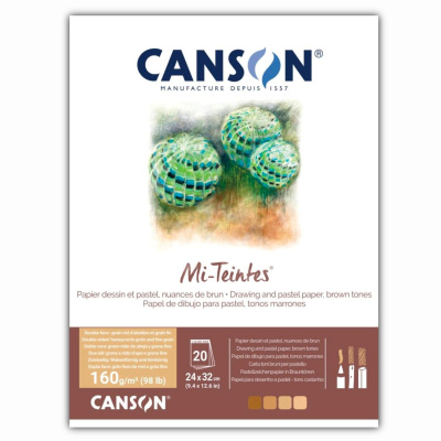 CANSON Skicák Mi-Teintes, odstíny earth, 24 x 32 cm, 160 g, 20 listů