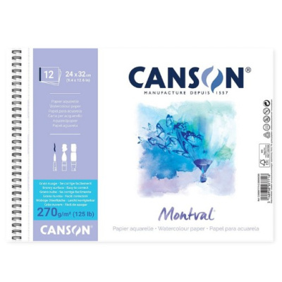 CANSON Skicák MONTVAL Torchon, 13,5 x 21 cm, 270g, 12 listů, Snow White