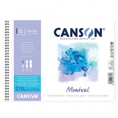 CANSON Skicař MONTVAL Torchon, 13,5x21 cm, 270g, 12 listů, Snow White