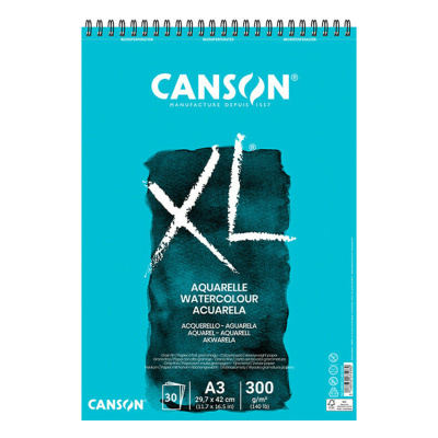 CANSON XL Aquarelle CP, A3, 300 g, 30 listů, bílý