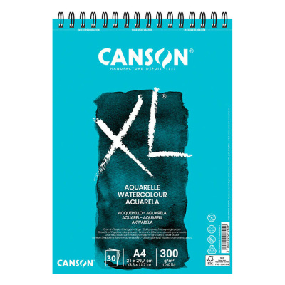 CANSON XL Aquarelle CP, A4, 300g, 30 listů, bílý 