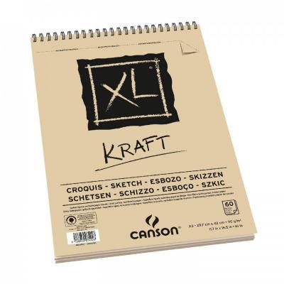 CANSON XL Kraft kroužková vazba, A3, hnědý skicář