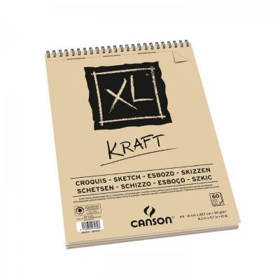 CANSON XL Kraft kroužková vazba, A4, hnědý skicář