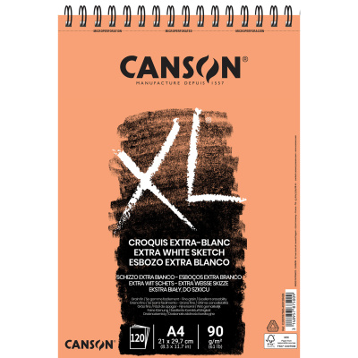 CANSON XL Sketch Extra blanc, A4 90g, 120 listů 