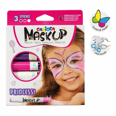 CARIOCA, Barvy na obličej v tyčince PRINCESS, 3 ks 