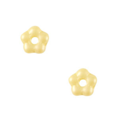 České korálky, květina, 5 mm, citrónová žlutá