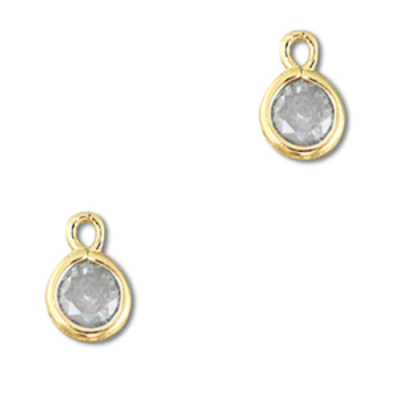 Crystal glass přívěsek, kulatý transparentně-zlatý