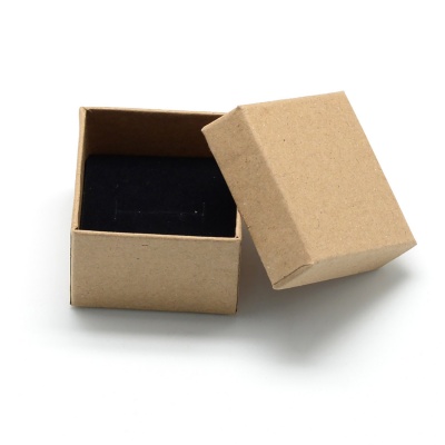 Dárková krabička, přírodní hnědá, čtverec, 5 cm